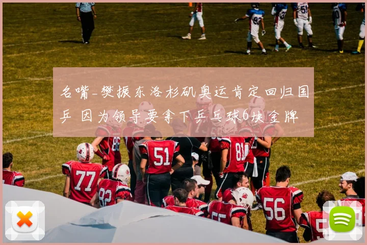 名嘴_樊振东洛杉矶奥运肯定回归国乒 因为领导要拿下乒乓球6块金牌